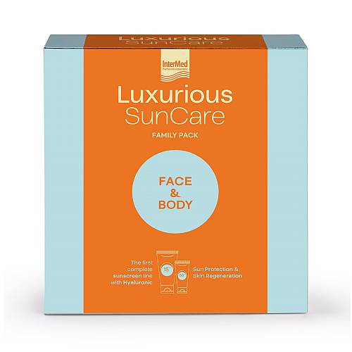 Intermed Luxurious SunCare Face & Body Family Pack με High Protection Face Cream SPF50, 75ml & Sun Protection Body Cream SPF15, 200ml, 1σετ