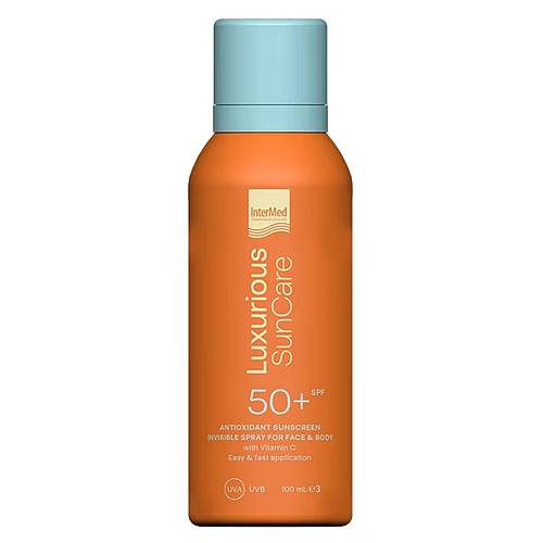 Intermed Luxurious Suncare Antioxidant Sunscreen Invisible Spray SPF 50+ Αντηλιακό Σπρέι για Πρόσωπο & Σώμα, 100ml
