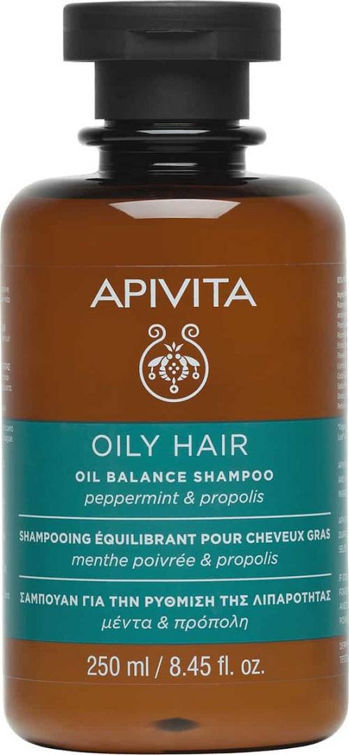 Apivita Apivita Oily Hair Balance Shampoo Σαμπουάν Ρύθμισης Λιπαρότητας με Μέντα & Πρόπολη, 250ml