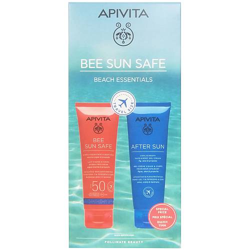 Apivita Bee Sun Safe Beach Essentials με Αντηλιακό Γαλάκτωμα για Πρόσωπο και Σώμα spf50 100ml & After Sun 100ml
