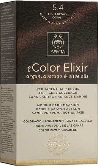 Apivita My Color Elixir Kit Βαφή Μαλλιών 5,4 Καστανό Ανοιχτό Χάλκινο 50ml