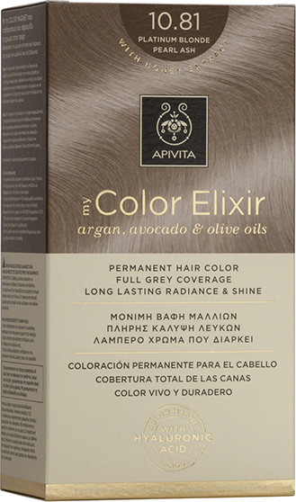 Apivita My Color Elixir Μόνιμη Βαφή Μαλλιών No 10.81 Κατάξανθο Περλέ Σαντρέ