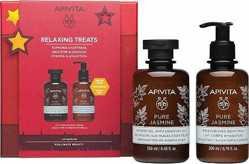 Apivita Promo Relaxing Treats με Pure Jasmin Αφρόλουτρο με Αιθέρια Έλαια, 250ml & Ενυδατικό Γαλάκτωμα Σώματος, 200ml