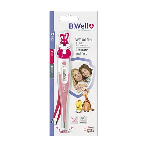 B-Well WT-06 Flex Ψηφιακό Θερμόμετρο Μασχάλης Κατάλληλο για Μωρά Φούξια με Λαγουδάκι