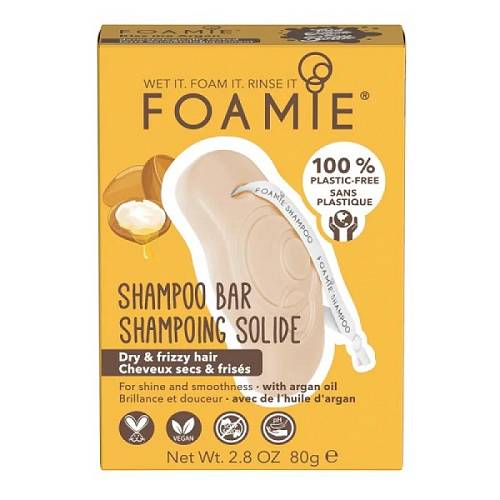 Foamie Shampoo Bar - Kiss Me Argan Στέρεο Σαμπουάν για Ξηρά & Φριζαρισμένα Μαλλιά, 80gr