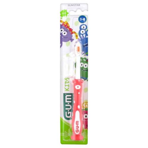 GUM Kids Monster Toothbrush 901Μ_ red Παιδική Οδοντόβουρτσα για ηλικίες 3-6 ετών Κόκκινη - Soft - (τεμάχιο 1)