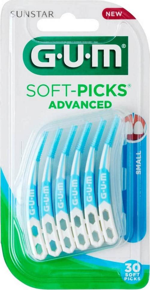 GUM Soft-Picks Advanced Μεσοδόντιες Οδοντογλυφίδες Small σε χρώμα Γαλάζιο 30τμχ
