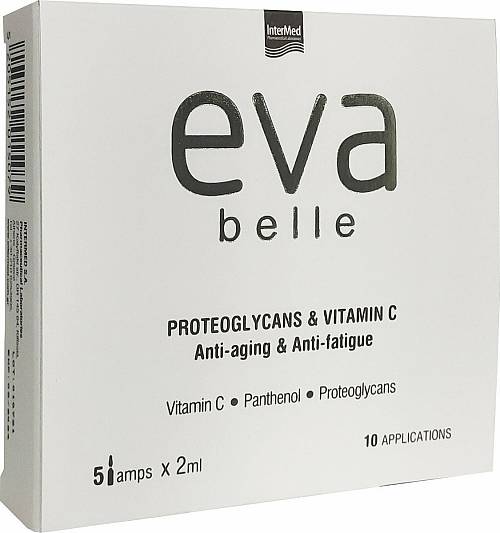Intermed Eva Belle Proteoglycans & Vitamin C Anti-aging & Anti-fatigue Αμπούλες με Αντιγηραντική & Αντιοξειδωτική Δράση, 5x2ml
