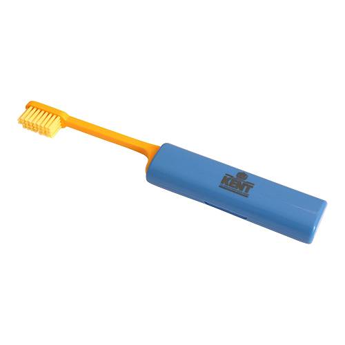 Kent travel touthbrush(nylon) with touthpaste (οδοντόβουρτσα ταξ.)  Μπλε - Κίτρινη