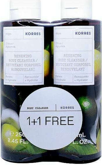 Korres Πακέτο Προσφοράς 1+1 Δώρο Body Cleanser Citrus & Agrumes Αφρόλουτρο Σώματος Κίτρο, 2Χ250ml