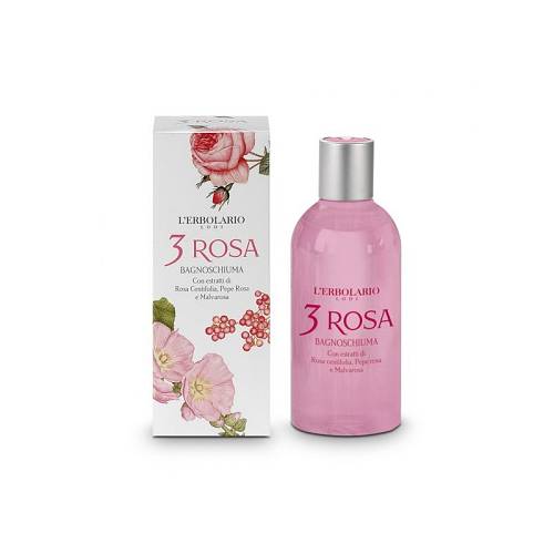 L'Erbolario 3 Rosa Bagnoschiuma Αφρόλουτρο με Τριαντάφυλλο Αλθαία και Ροζ Πιπέρι   250 ml
