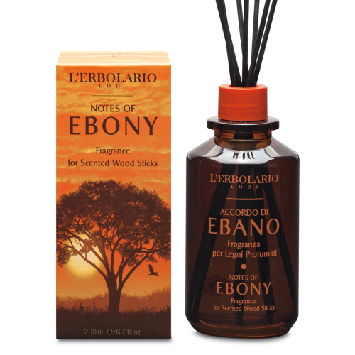 L'Erbolario Ebony Fragrance for Scented Wood Sticks Notes  200 ml