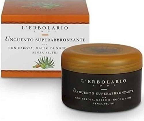 L' Erbolario Unguento Superabbronzante  - Τζέλ Επιτάχυνσης Μαυρίσματος για Βαθύ Μαύρισμα με Καρότο, Καρυδιά και Αλόη Χωρίς αντηλιακά φίλτρα  200ml