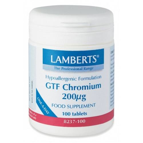 Lamberts Gtf Chromium 200mcg 100capsLINATE 100μg tabs 90s