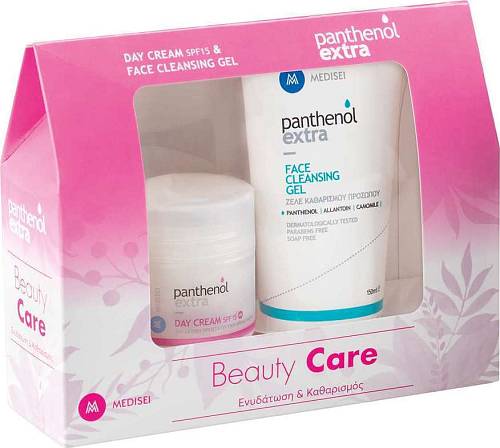 Panthenol Extra Beauty Care Day Cream SPF15 50ml & Face Cleansing Gel Καθαρισμού Προσώπου 150ml