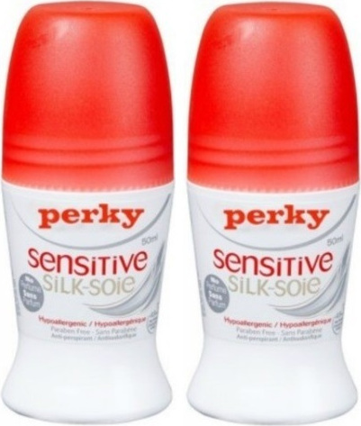 Perky Sensitive Silk Roll-On 2 x 50ml - Χωρις Άρωμα Αποσμητικό Σώματος Roll-on 50ml 1+1 Δώρο
