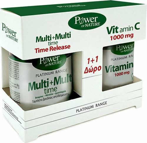 Power Health Set Platinum Range Multi + Multi Time Ισχυρή Πολυβιταμίνη, 30tabs & Δώρο Platinum Range Vitamin C 1000mg ,20tabs