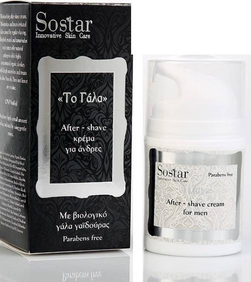 Sostar "Το Γάλα" Ανδρική Αντιγηραντική Κρέμα Προσώπου & Ματιών, με Βιολογικό Γάλα Γαϊδούρας, Κολλαγόνο & Υαλουρονικό Οξύ, 50ml
