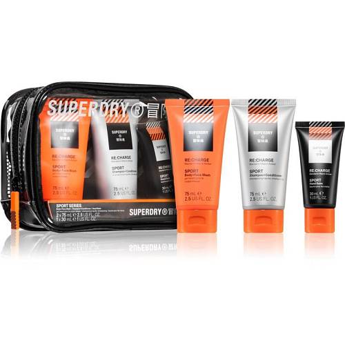 Superdry Vegan RE:Charge Aντρικό σετ με 1 shampoo-conditioner 75ml, 1 shower gel 75ml & 1 hand balm 30ml