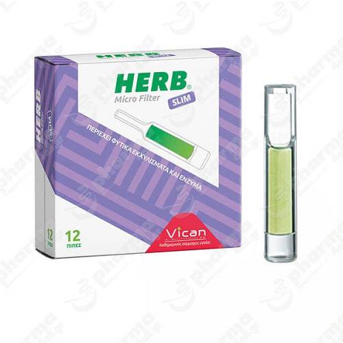 Vican Herb Micro Filter Slim Πίπες Για Slim Τσιγάρο Mε Φίλτρο Από Φυτικά Εκχυλίσματα & ένζυμα 12τμχ